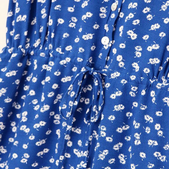 Rails Chloe Cobalt Floating Daisies Romper S Flutter Sleeves Blue Revolve $178 - Picture 14 of 16